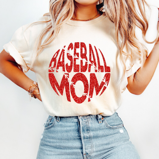 Glitter Baseball Mom