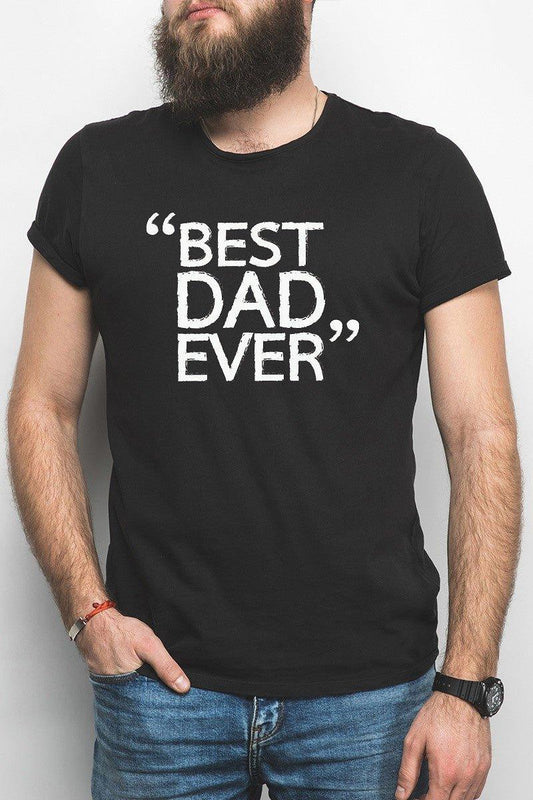MCO "Best Dad Ever" Graphic Tee, Black shirt with White Letters. - JandJfindsllc